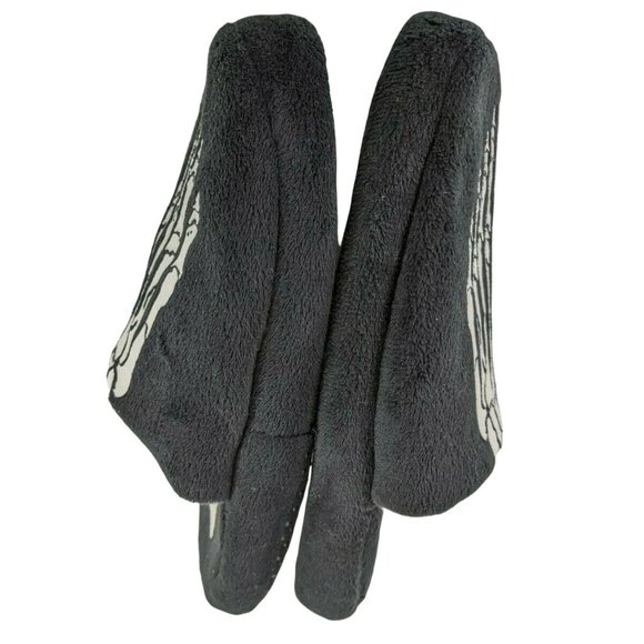Brothers Youth Unisex Halloween Skeleton Slippers Black Size 1/2 - Picture 5 of 8